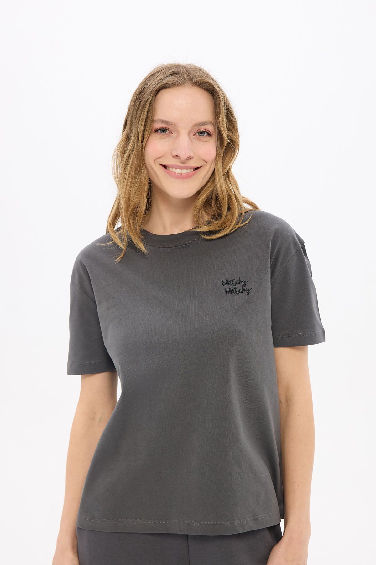 Kadın Antrasit T-shirt