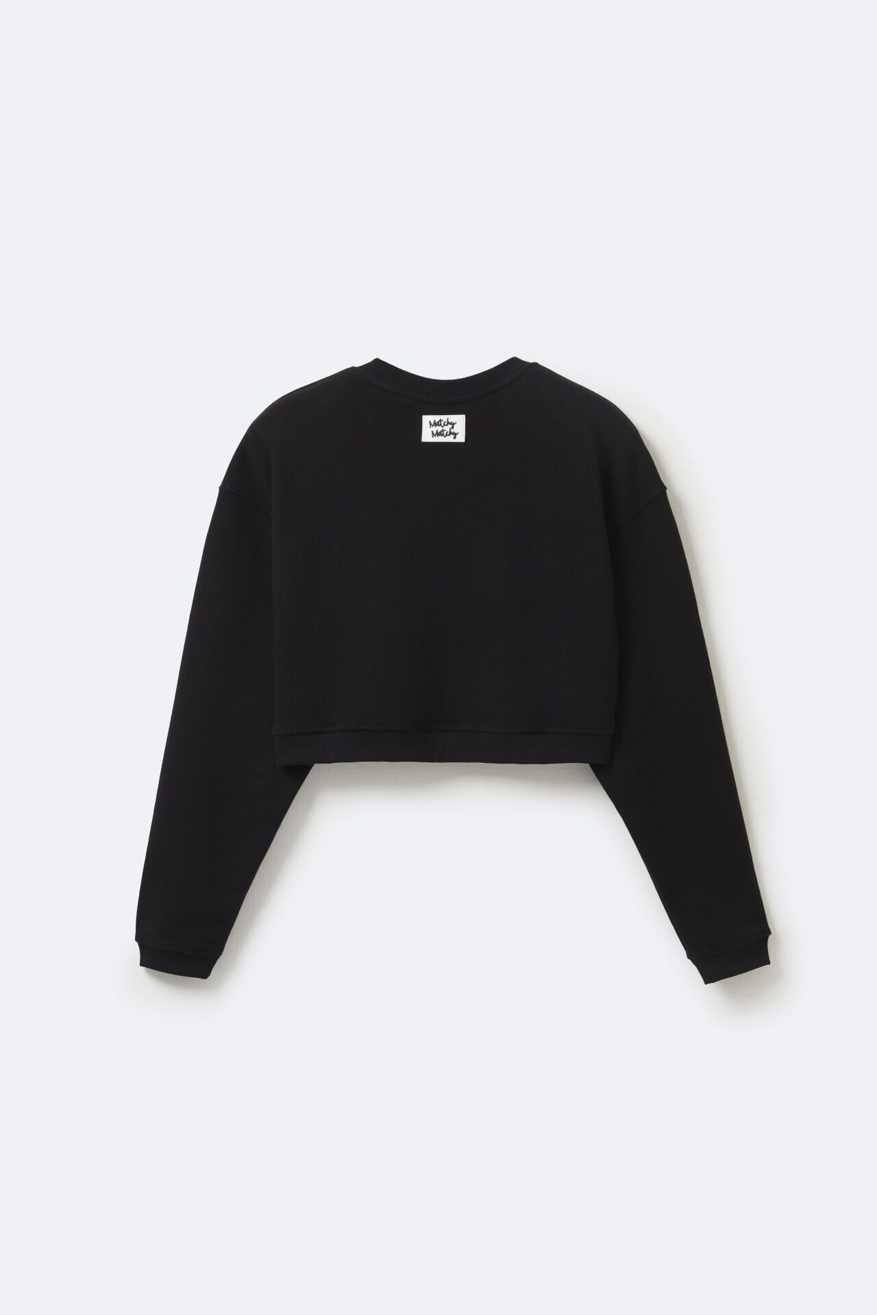 Kadın Crop Black Sweatshirt