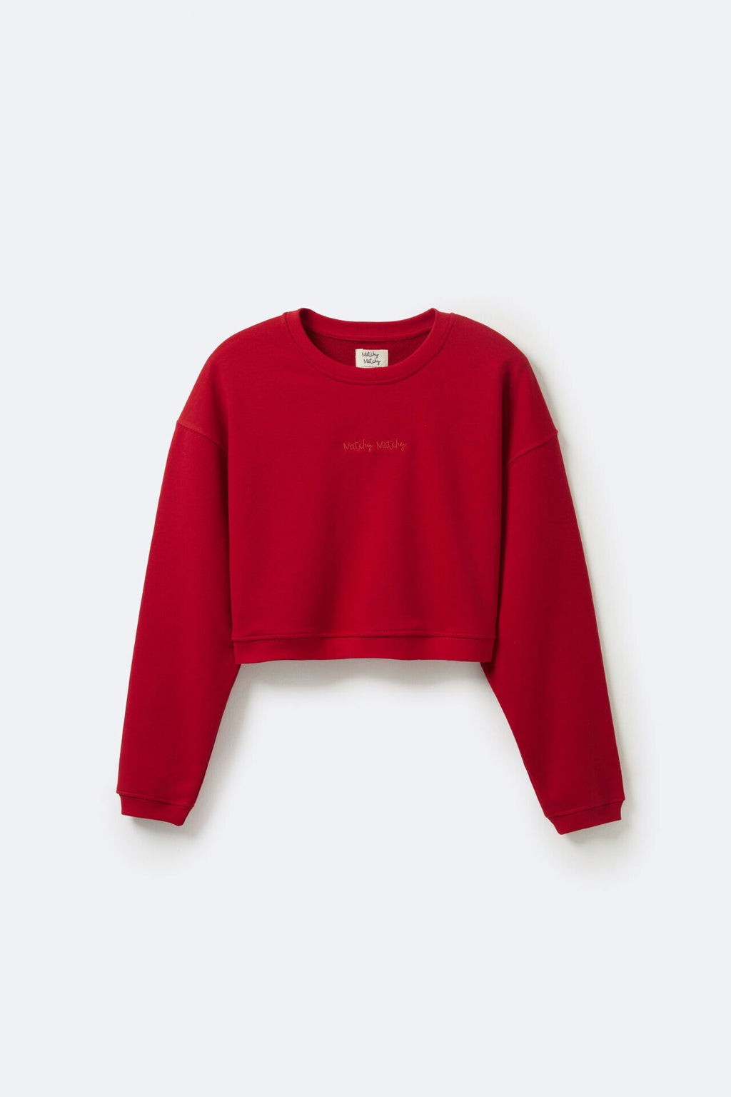 Kadın Crop Red Sweatshirt