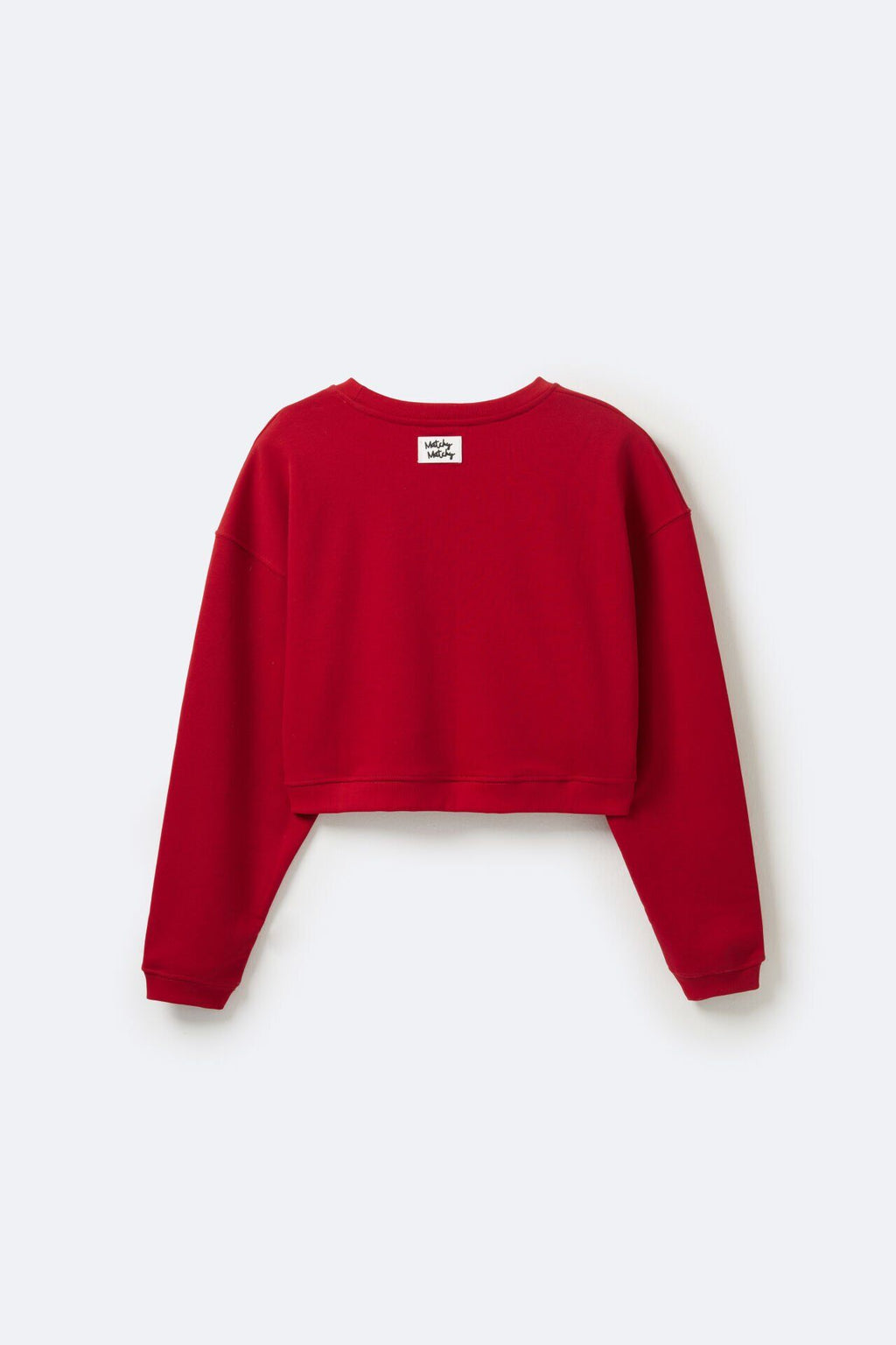 Kadın Crop Red Sweatshirt