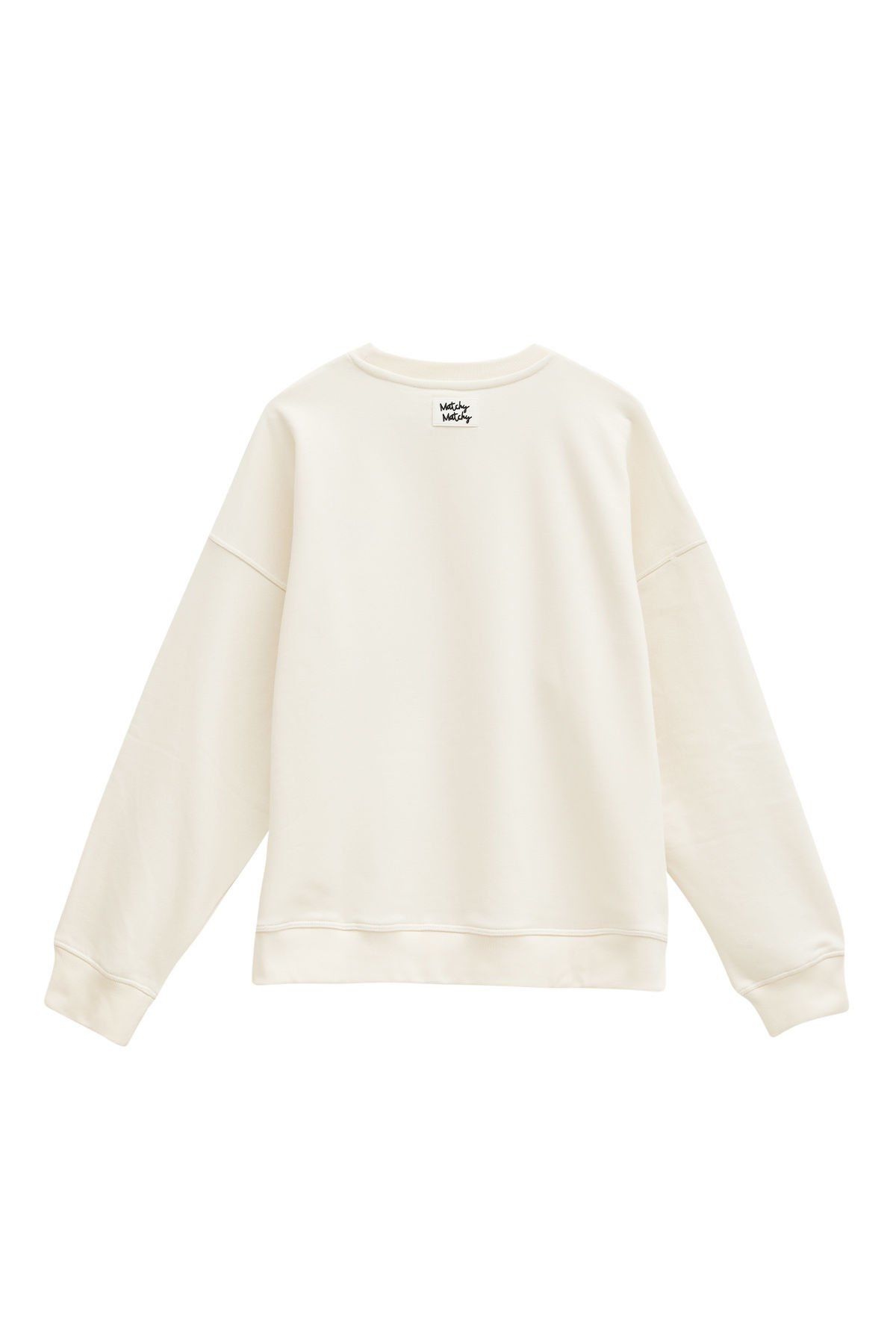 Kadın White Rose Oversize Sweatshirt