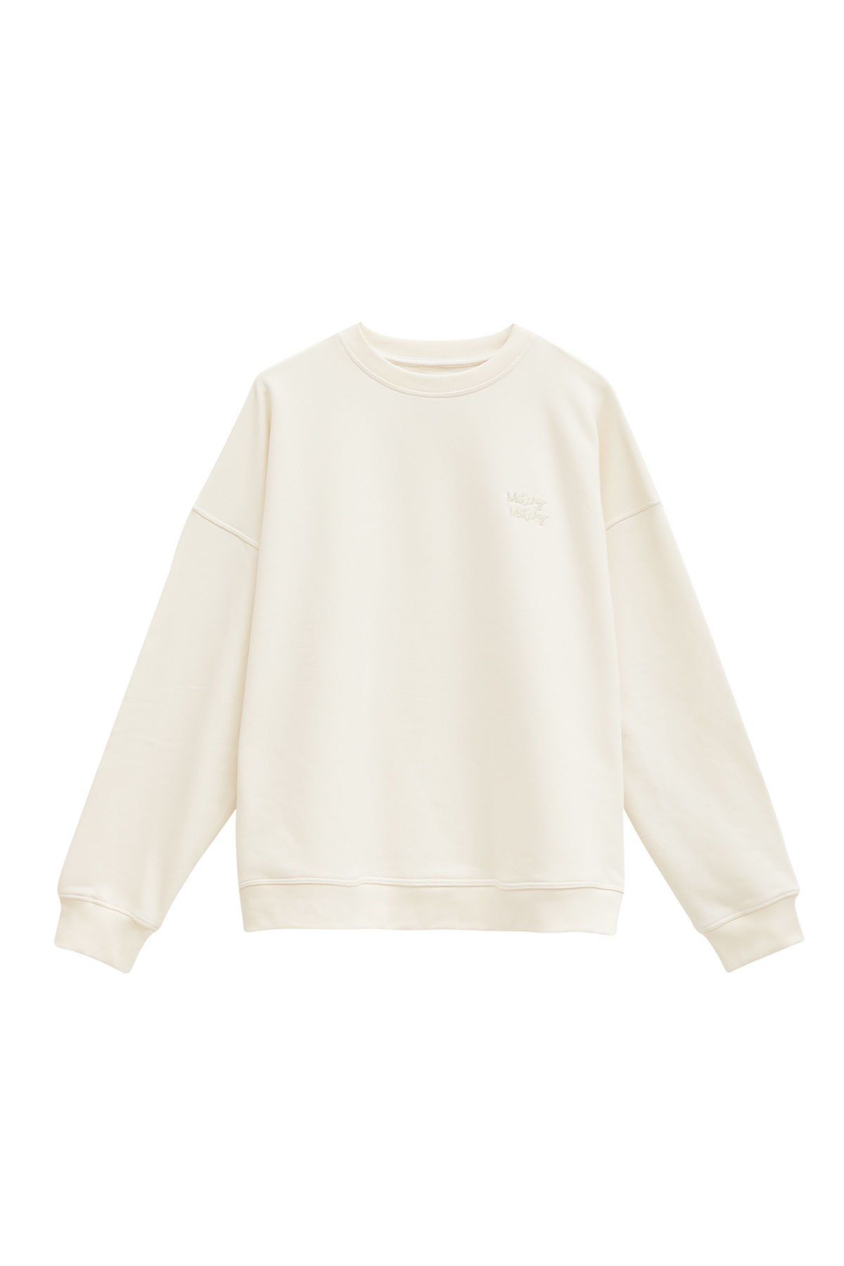 Kadın White Rose Oversize Sweatshirt
