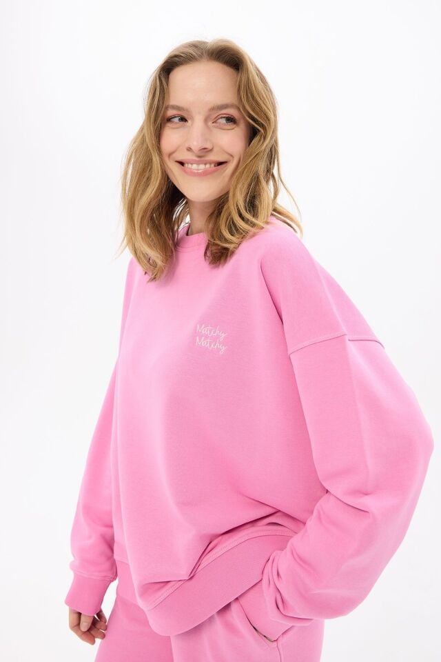 Kadın Pinky Oversize Sweatshirt