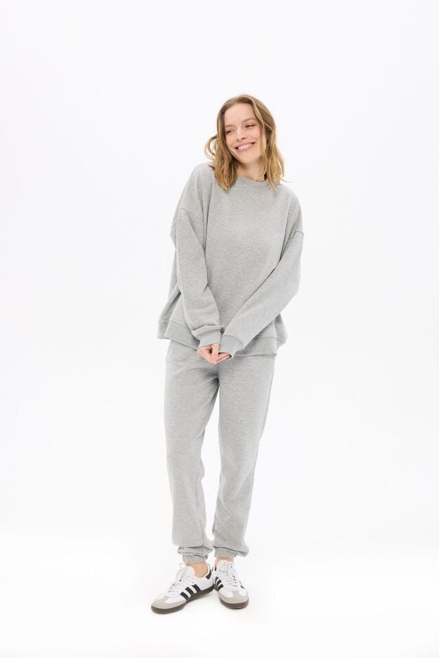 Kadın Grey Oversize Sweatshirt