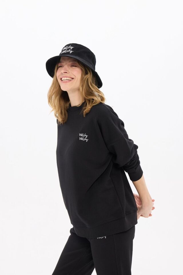 Kadın Black Oversize Sweatshirt