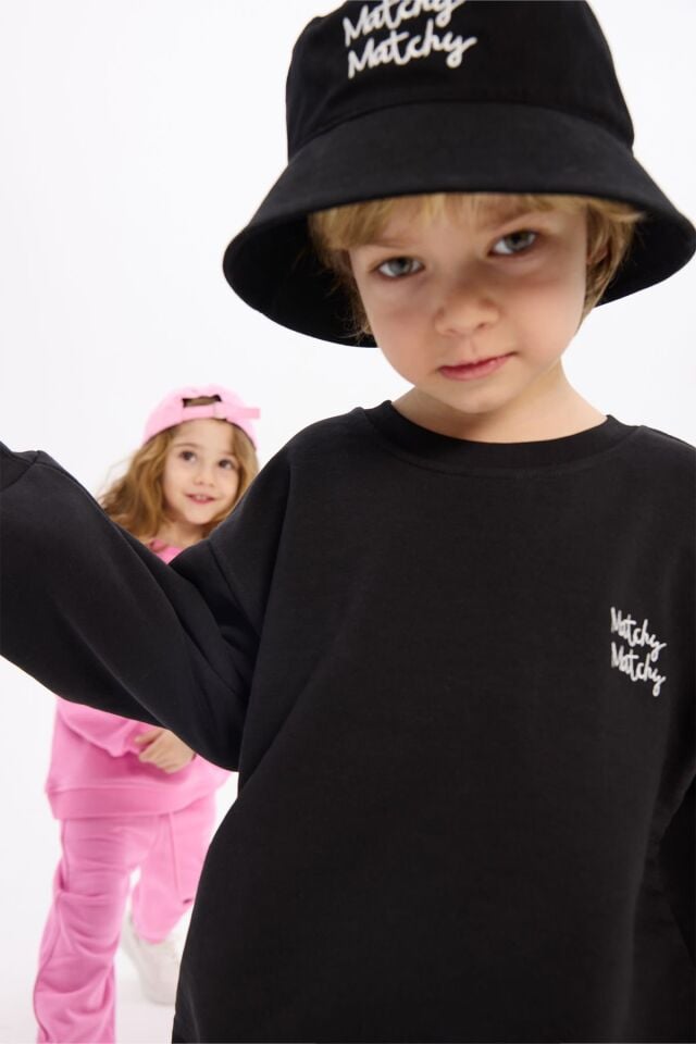 Çocuk Black Bucket Hat