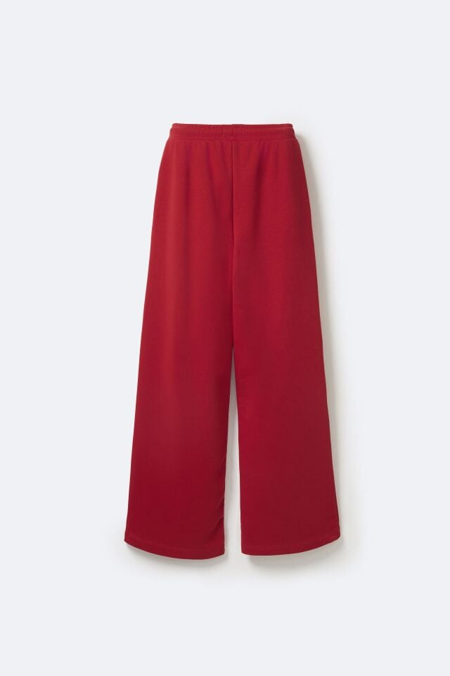 Kadın Wide Flare Red Sweatpant