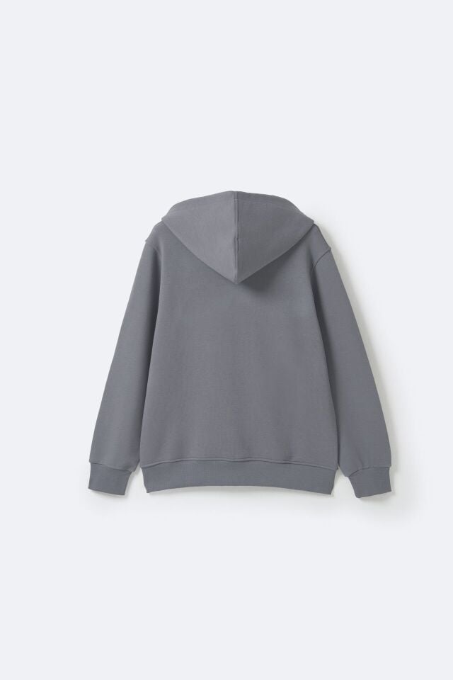 Erkek Kapüşonlu Antrasit Sweatshirt