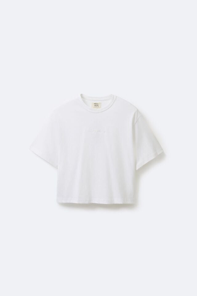 Kadın Crop White T-shirt