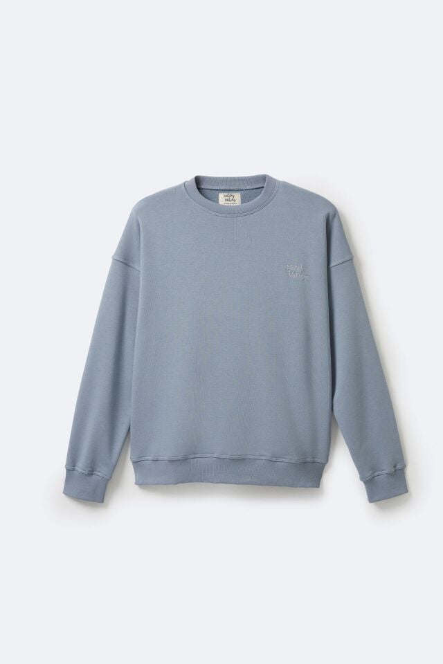 Kadın Blue Oversize Sweatshirt